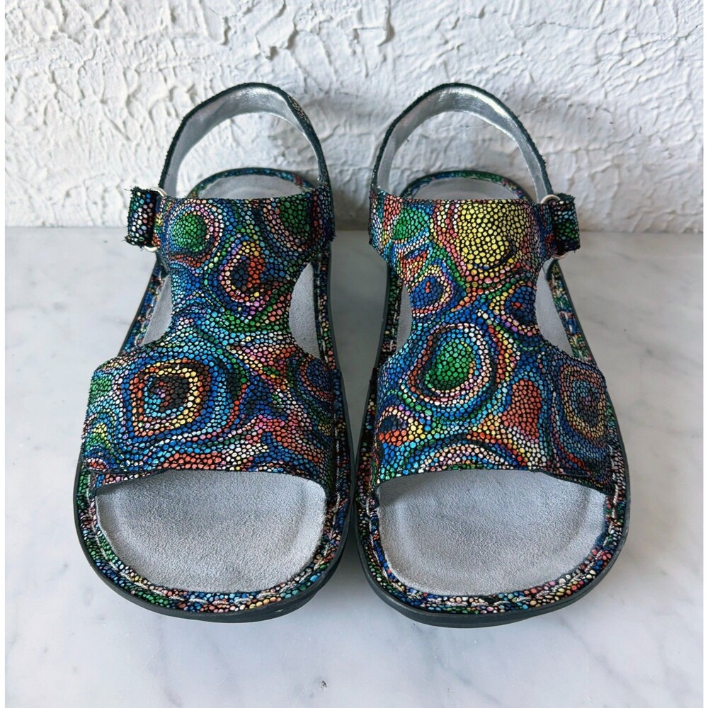 Alegria Viki Sandals Women's 39/8.5 Rainbow Cyclone Leather Comfort Slingback